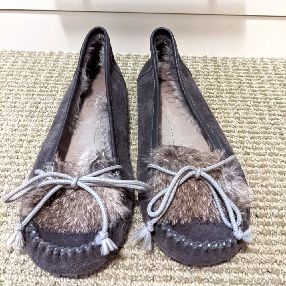 Suede penny loafers